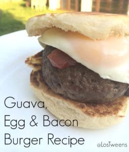 guava egg and bacon burger