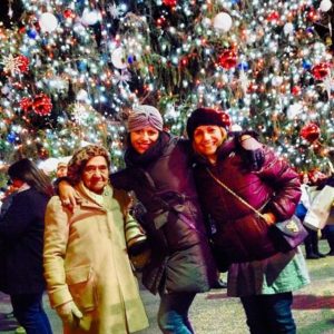 Me with grandma and mami in front of Bryant Parks Christmas Tree in NYC.