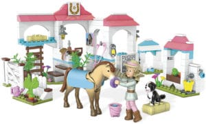 A lucky winner will get a set of "Nicki's Horse Stables" from the American Girl Mega Blocks collection