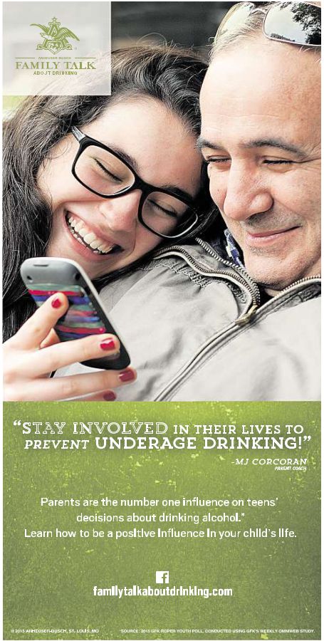 Padres pueden encontrar mas tips sobre como hablarle a tus hijos sobre alcohol en el Facebook page de Anheuser-Busch "Family Talk" y en FamilyTalkAboutDrinking.com