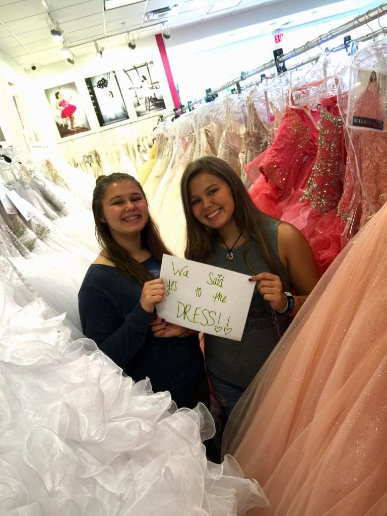 Sophia & Olivia, Cristy's teen twin girls, said "yes" to their Quinces dresses at 